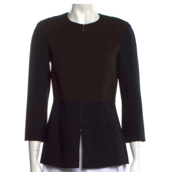 St John Jacket size 0 Sewn by hand, zipper, pockets, brown/black, small shou… - Picture 1 of 9